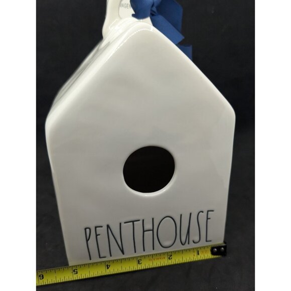 Rae Dunn PENTHOUSE Glossy White Square Ceramic Birdhouse New with tags - Picture 10 of 13
